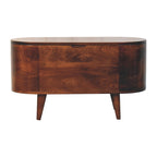 Solid Wood California Walnut Rounded Lid-Up Blanket Box, Nordic Legs, Brown - Grand Goldman Shop
