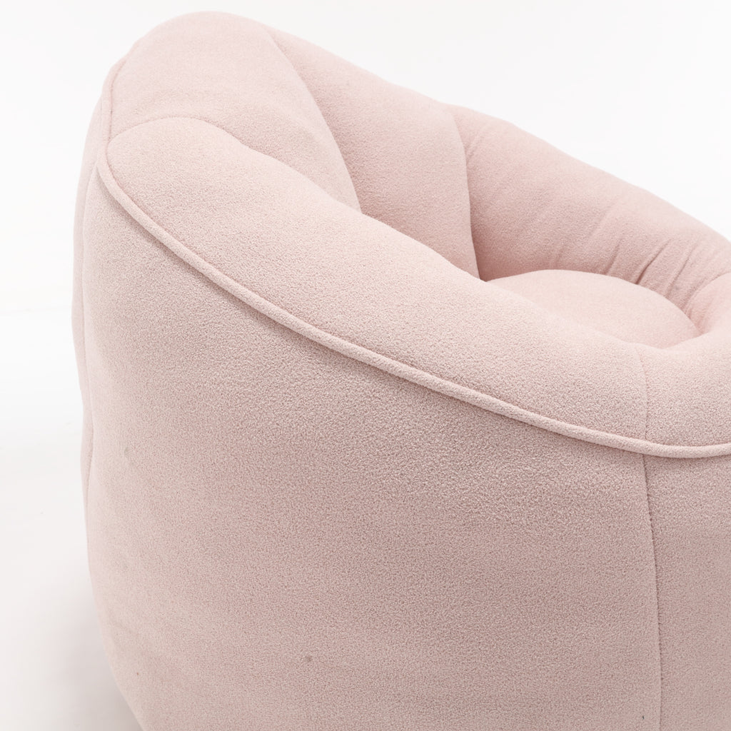 Bedding Bean Bag Sofa Chair with High-Pressure Foam and Footrest, Pink Microfiber - Grand Goldman Shop