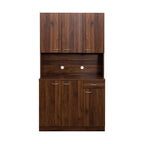 70.87' Tall Wardrobe& Kitchen Cabinet, with 6-Doors, 1-Open Shelves and 1-Drawer for bedroom,Walnut - Grand Goldman Shop