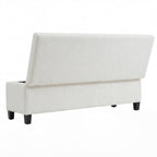 Indoor Textured Boucle White Storage Ottoman Bench - 50.98''L Upholstered Entryway Bench with Hidden Storage, 300lbs Weight Capacity for Living Room, Bedroom & Hallway - Grand Goldman Shop