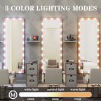 Hollywood Style Full Length Mirror with Lights, 3 Color Modes, Pink Aluminium, 62.6'x23.3' - Grand Goldman Shop