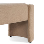 Elegant Simple Long Ottoman Bench in Light Camel with Wooden Frame and Polyester Upholstery, 61.25 x 19.75 x 19.25 inches - Grand Goldman Shop