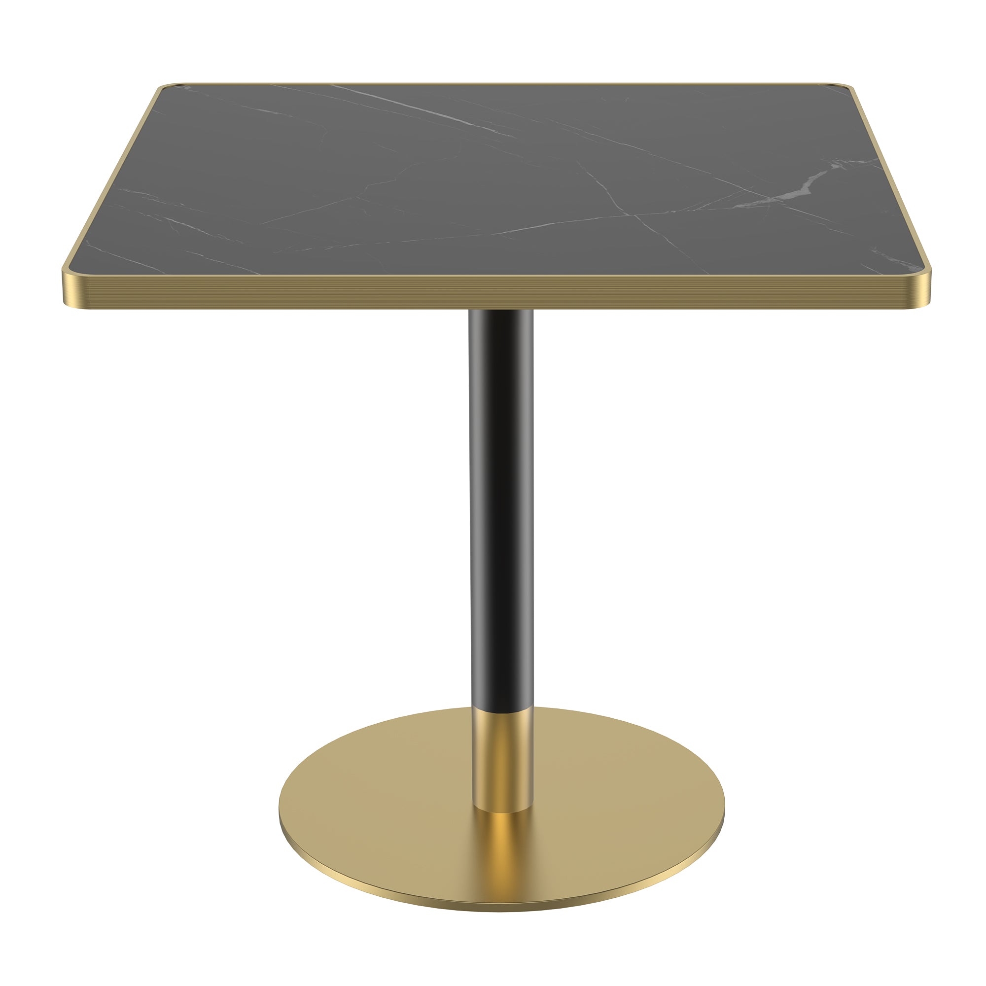 31.5' Square Modern Tulip Dining Table, Sintered Stone Tabletop with Luxury Faux Marble Print, Stainless Steel Bracket Base, Scratch & Wear Resistant, Waterproof Surface, Ideal for Indoor & Outdoor Us - Grand Goldman Shop