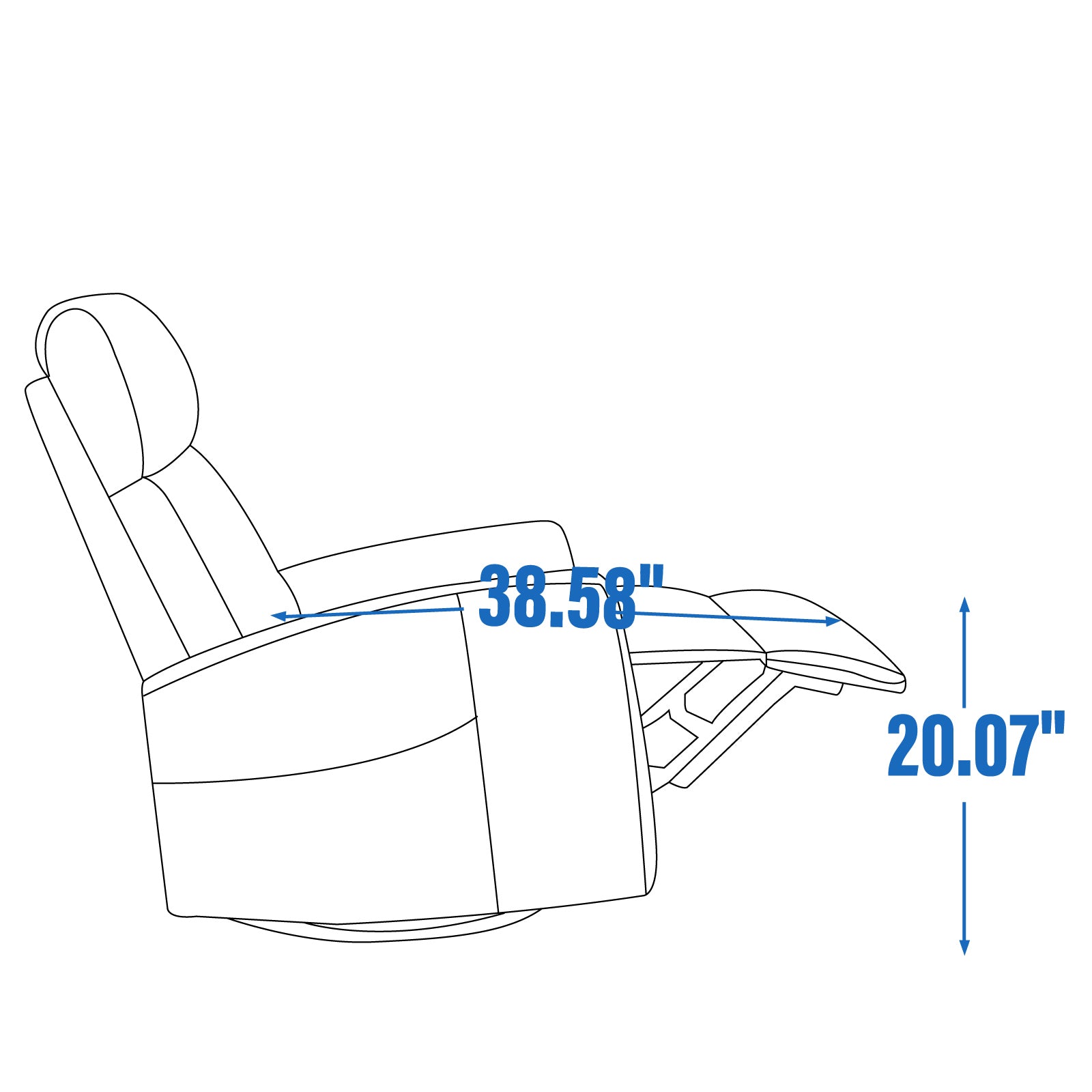 Heat Massage Manual Recliner Chair with Rocker and Swivel in Fabric for Living Room, Brown - Grand Goldman Shop