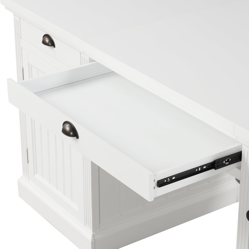 67' Modern Executive Desk,Computer Desk with 2 Wooden Doors Storage Cabinet and 3 Drawers, Rectangle Home Office Desk  ,Readi