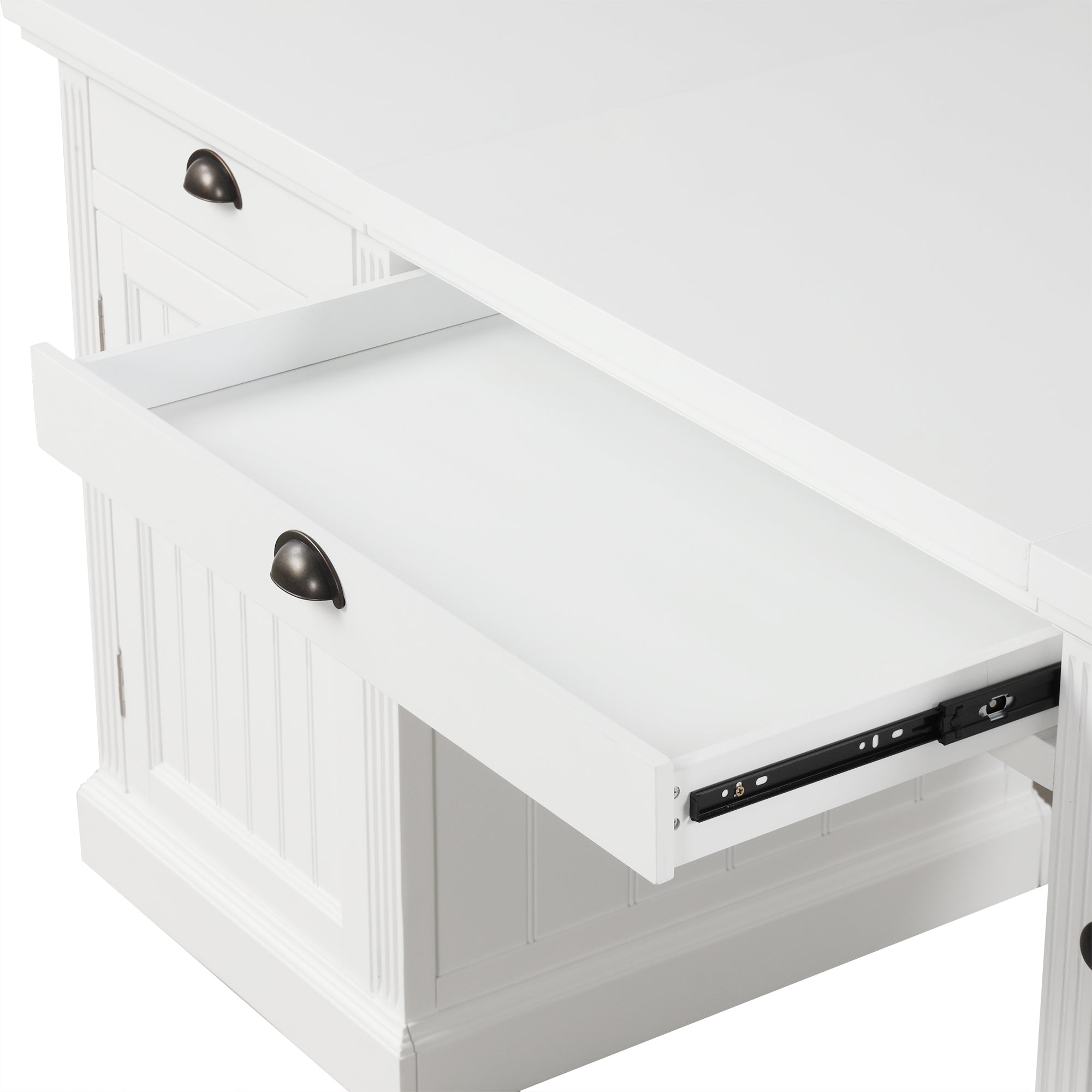 67' Modern Executive Desk,Computer Desk with 2 Wooden Doors Storage Cabinet and 3 Drawers, Rectangle Home Office Desk  ,Readi