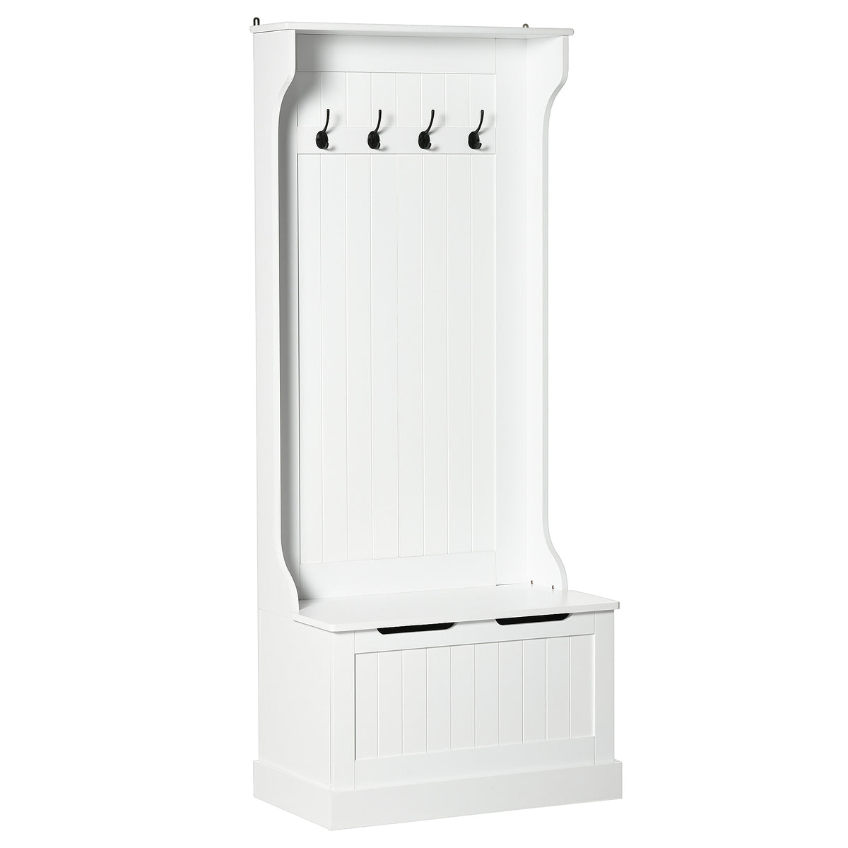 HOMCOM Hall Tree with Coat Rack, Storage and Sitting Bench, White - Grand Goldman Shop