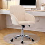TY Ergonomic Office Chair with Adjustable Backrest and Armrests, Khaki Velvet Comfort Chair for Home or Bedroom, 24.6 x 22.8 