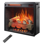 23 inch Infrared  heating electric fireplace insert, with log set & realistic flame, remote control with timer, overheating protection - Grand Goldman Shop