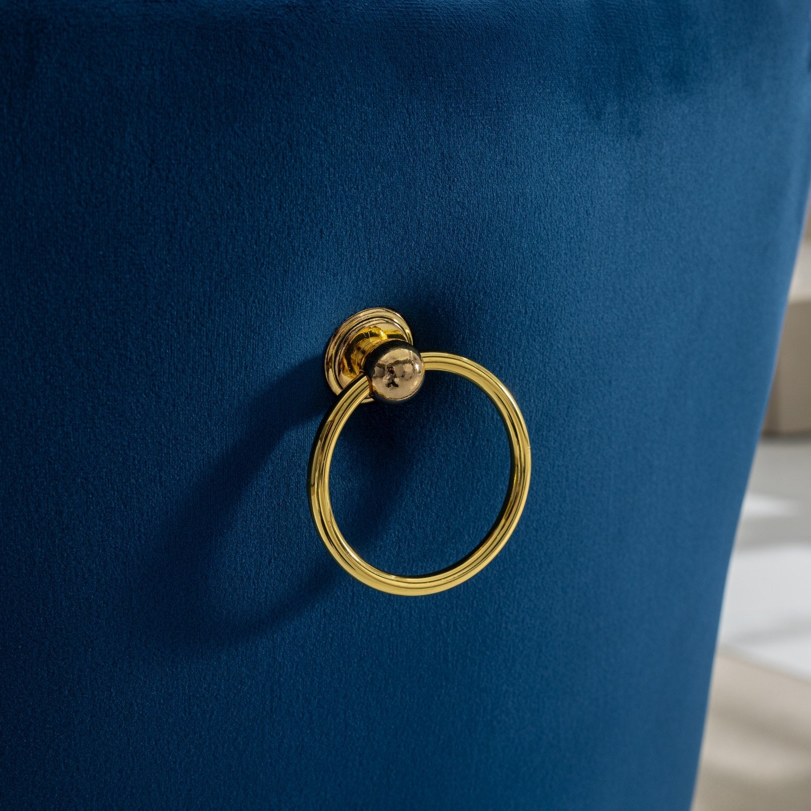 A&A Furniture,Nikki Collection Modern, High-end Tufted Solid Wood Contemporary Velvet Upholstered Dining Chair with Golden Stainless Steel Plating Legs,Nailhead Trim,Set of 2,Blue and Gold, SW1601BL - Grand Goldman Shop