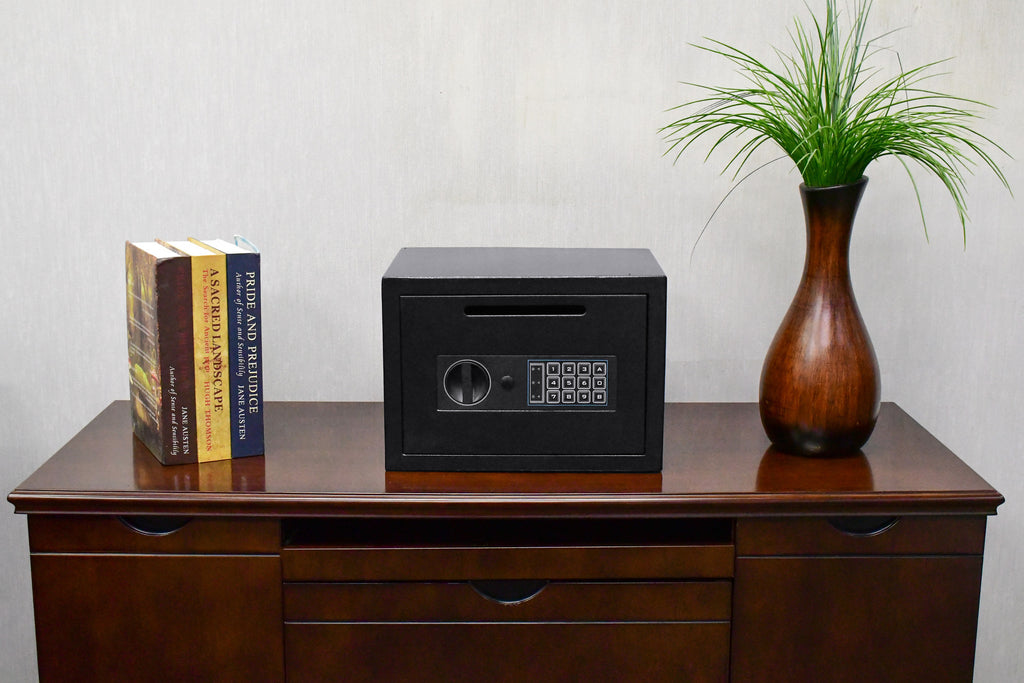 Compact Keypad Depository Safe | Premium Home Decor - Grand Goldman