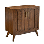 Mid Century Modern Fluted Sideboard Cabinet with Adjustable Shelves & Solid Wood Legs, Buffet Cabinet with Storage, Walnut Storage Cabinet for Living Room, Entryway, Hallway, Dining Room, Kitchen - Grand Goldman Shop