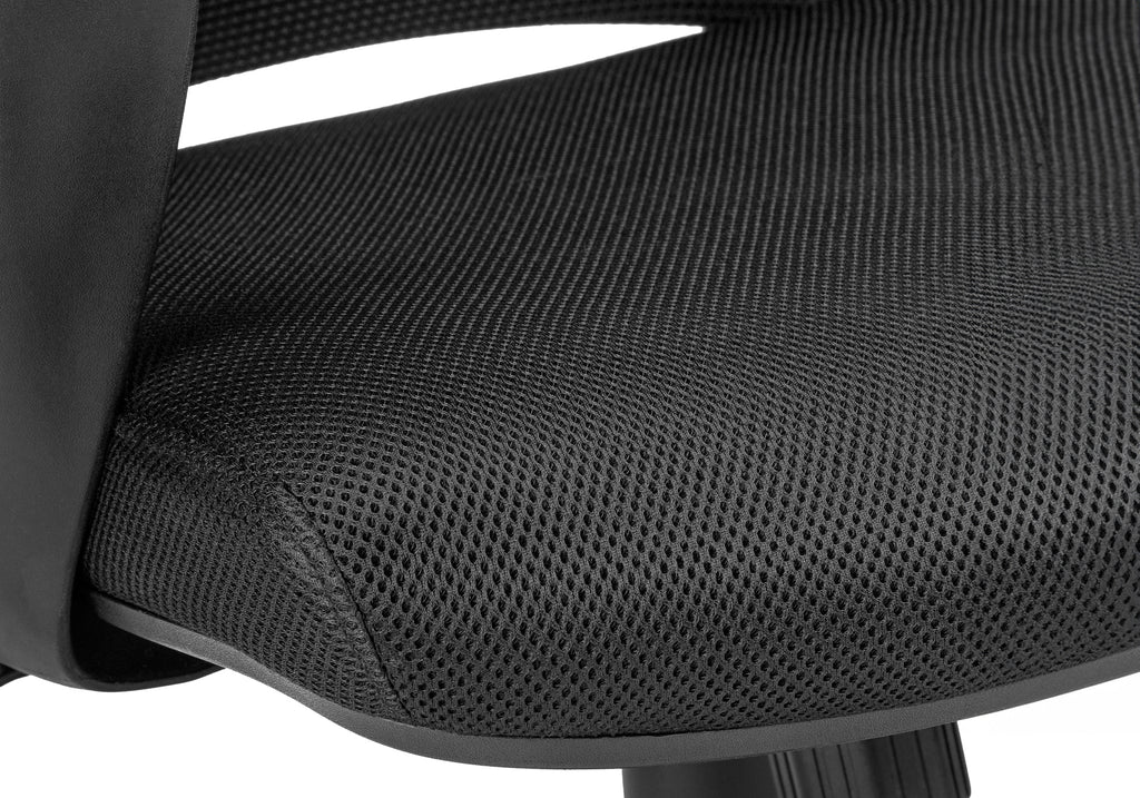 Office Chair, Adjustable Height, Swivel, Ergonomic, Armrests, Computer Desk, Work, Black Mesh, Black Metal, Contemporary, Mod