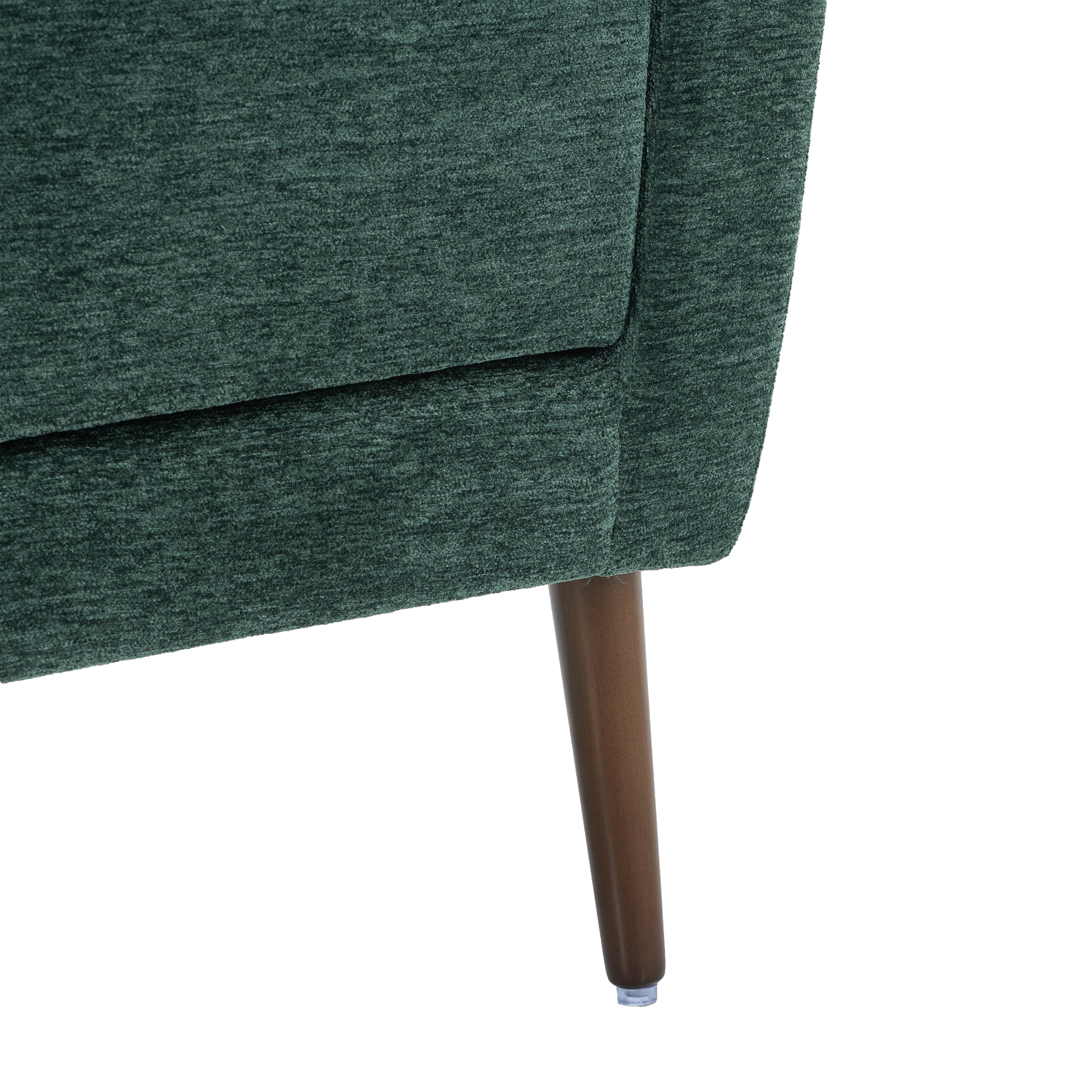 Modern Accent Chair,Chenille Arm Chairs for Living Room,Upholstered Mordern Armchair,Comfy Soft Padded Lounge Chair in Small Space, Bedroom, w/Pillow, Solid Wood Leg (Blackish Green) - Grand Goldman Shop