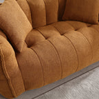 Cozy Beanbag Chair with High Resilience Foam Core for Two - Yellow Chenille, 66x35x25 inches - Grand Goldman Shop