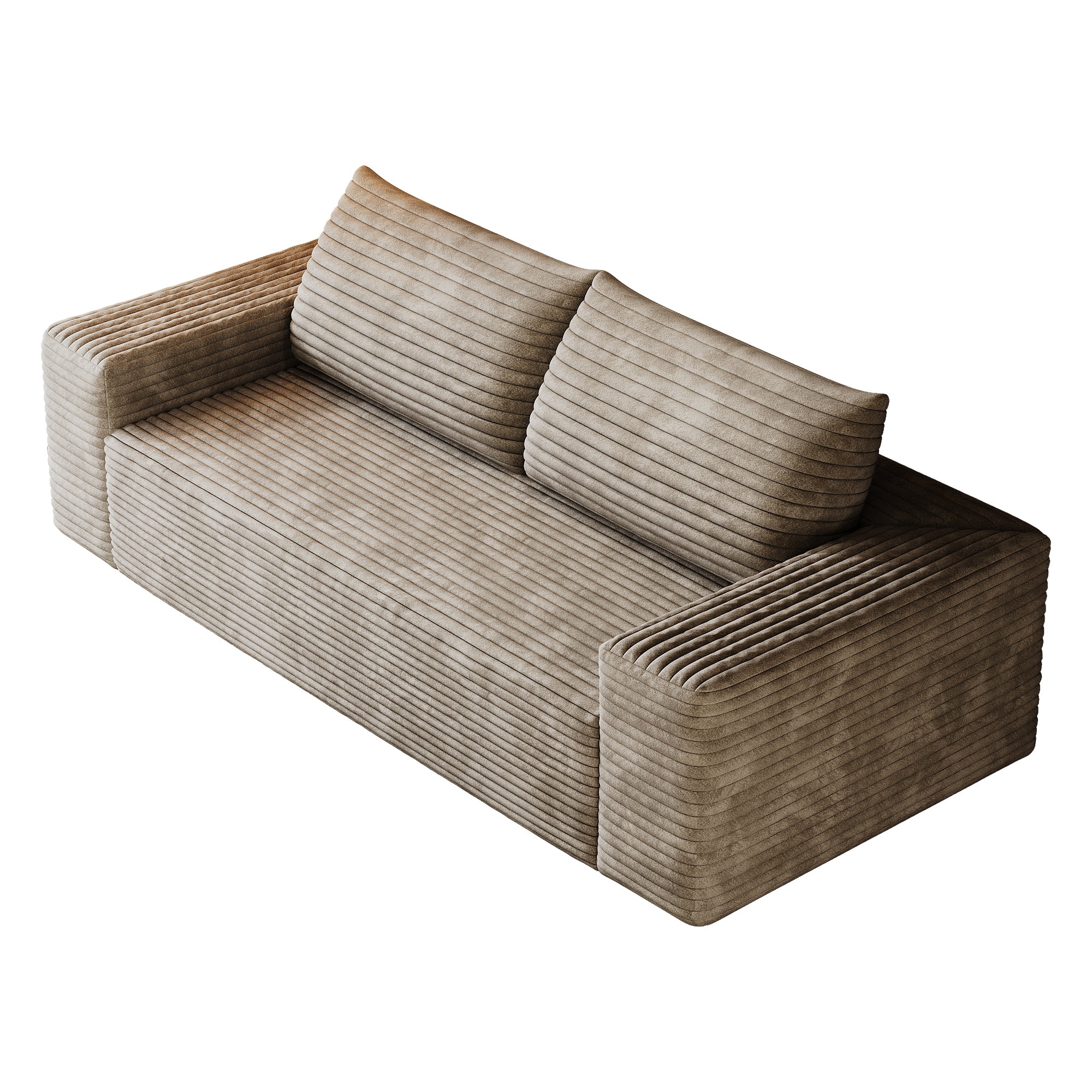 71' 3Setaser Sofa,Corduroy Fabric,Deep Seat Couches,Comfy Loveseat Sofa,No Assembly,1pcs for Living room, Bedroom,Conference room ,Apartment,Camel - Grand Goldman Shop