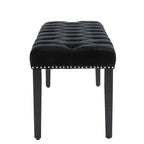 Heng Ming Upholstered Tufted Bench Ottoman , Velvet Dining Bench Bedroom Bench  Footrest Stool Accent Bench for Entryway Dining Room Living Room, Black - Grand Goldman Shop