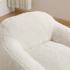 Giant Bean Bag Chair for Adults, Spacious Memory Foam Bean Bag Sofa with Armrests in Off White Teddy Fabric, Comfy Seating for Living Room or Bedroom - Grand Goldman Shop