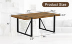 Rustic Industrial Rectangular Wood Dining Table For 4-6 Person, Thick Engineered Wood color Tabletop and Black Metal Legs,Desk For Kitchen Dining Living Room - Grand Goldman Shop
