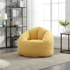 Bedding Bean Bag Sofa Chair with High-Pressure Foam and Footrest, Yellow Microfiber - Grand Goldman Shop