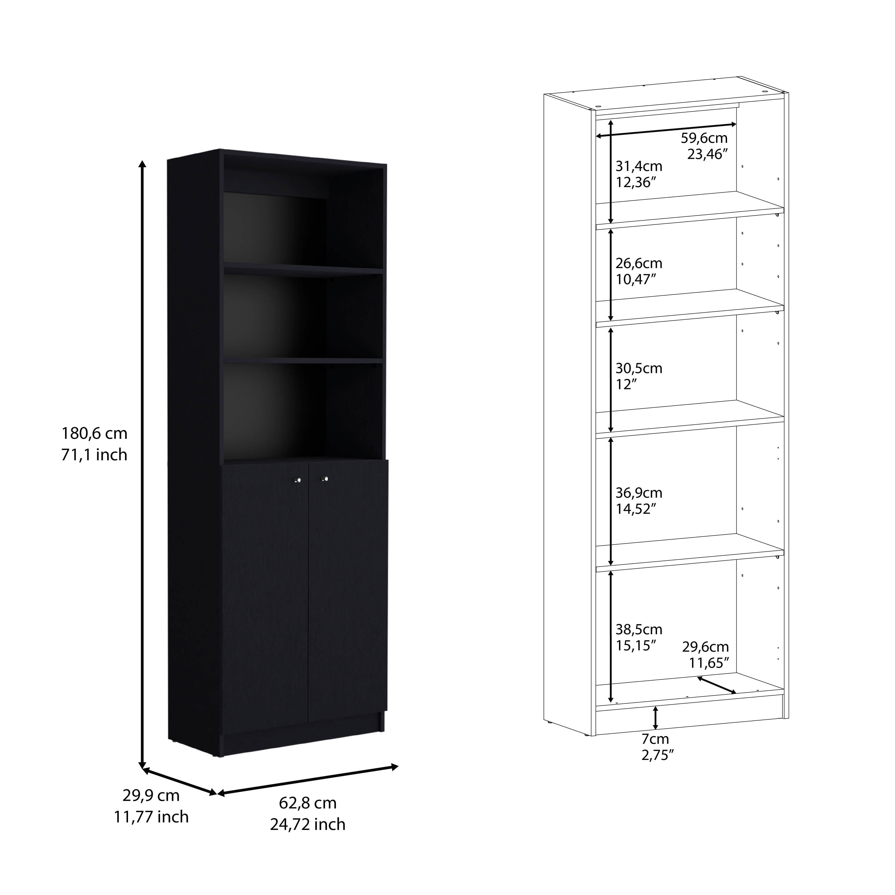 Dupree 2 Piece Home Bookcase set, 49' Wide with 9 Shelves ,  Living Room  Black - Grand Goldman