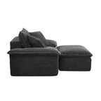 47' Oversized Sofa Chair and a Half with Deep Seat & Movable 2-Layer Ottoman Set, Cloud Sofa Bed with Chaise, 1-Seater Modular Sectional Sleeper Couch for Living Room, No Assembly Teddy-Fleece, Grey - Grand Goldman Shop