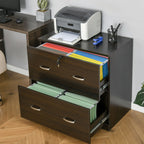 Vinsetto 2-Drawer File Cabinet with Lock and Keys, Vertical Storage Filing Cabinet with Hanging Bar for Letter Size, Home Off