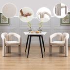 Contemporary Designed Velvet Fabric Upholstered Accent/Dining Chair /Barrel Side Chairs Kitchen Armchair for Living Room set of 2 (Beige Velvet) - Grand Goldman Shop