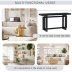 U_STYLE 59.1'' Painted Entryway Table with Pine Veneer,Unique Triple Rectangle Design Console Table with Thick Pine Wood Legs,Extra Long Sofa Table Versatile for Hallway, Living Room,Kitchen - Grand Goldman Shop