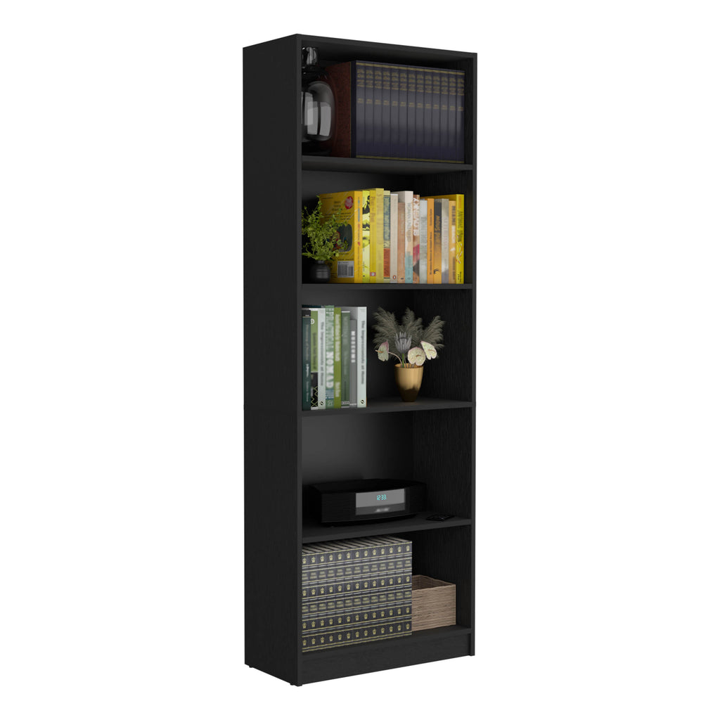 Vinton 4-Tier Bookcase with Modern Storage for Books and Decor, Black | Premium Home Decor - Grand Goldman