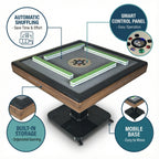 Foldable Ultra-Thin Automatic Mahjong Table with Wheels, 42mm Numbered Tiles (Chinese & American Style), 2 Magnetic Tile Sets