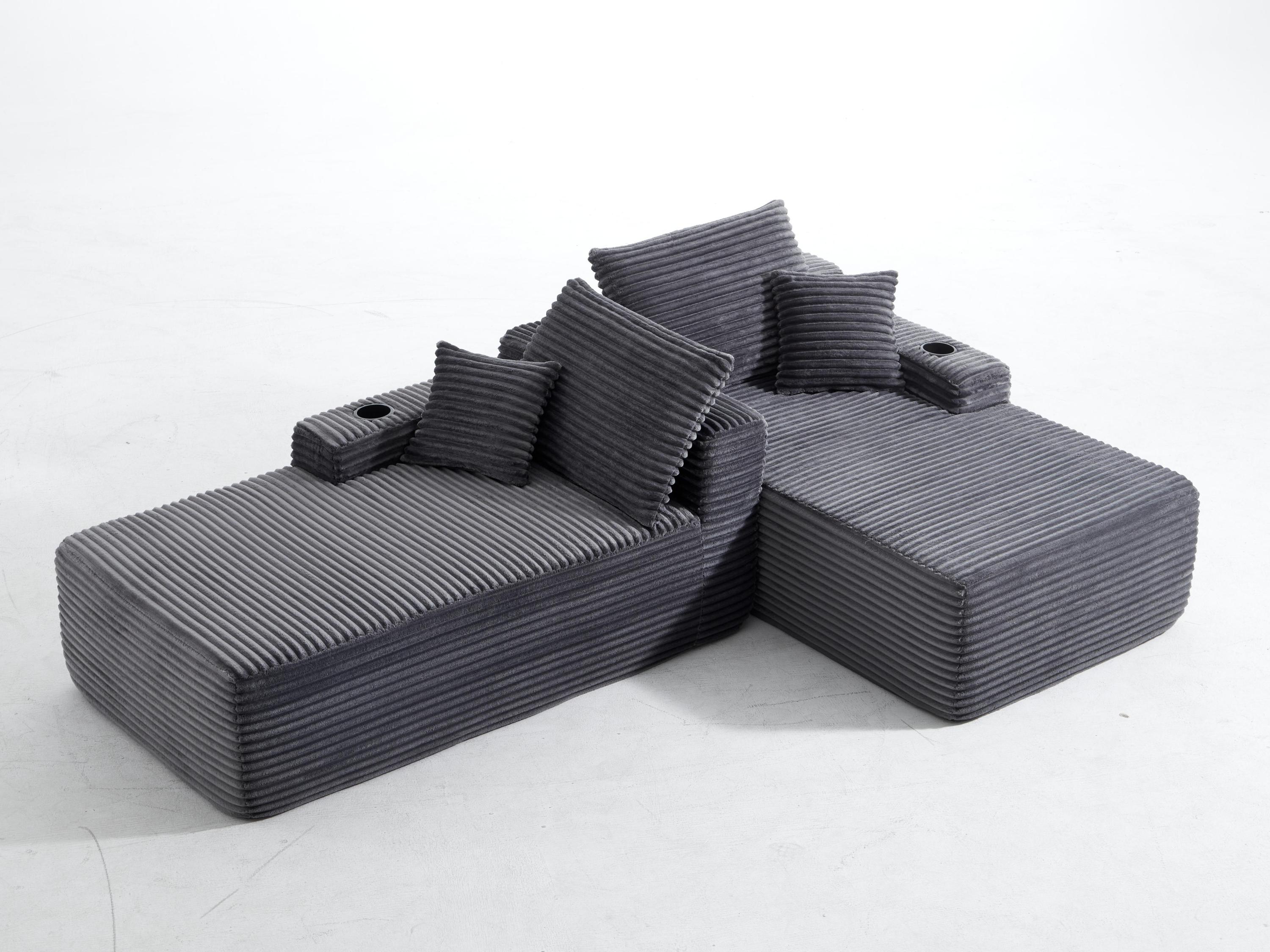 69'Cloud Sectional Couch, L-Shape Chaise with R-Shape Chaise with Deep Seat and Comfortable 2 Seater Couch for Modern Living Room,(Plush Fabric),Grey - Grand Goldman Shop