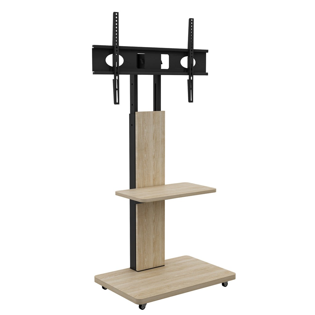 TV Stand with Shelf for Living Room, Bedroom,Offices,Mobile TV Cart for 32-75 inches,Floor Stand with Mount on Lockable Wheels,Natural - Grand Goldman Shop