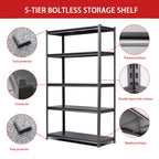 Industrial Metal Shelves 5 Tier Heavy Duty Storage Utility Rack Black Adjustable 47.2'W x 18'D x 78'H - Grand Goldman Shop