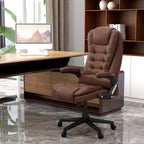 HOMCOM High Back Vibration Massage Office Chair with 6 Vibration Points, Heated Reclining PU Leather Computer Chair with Armr