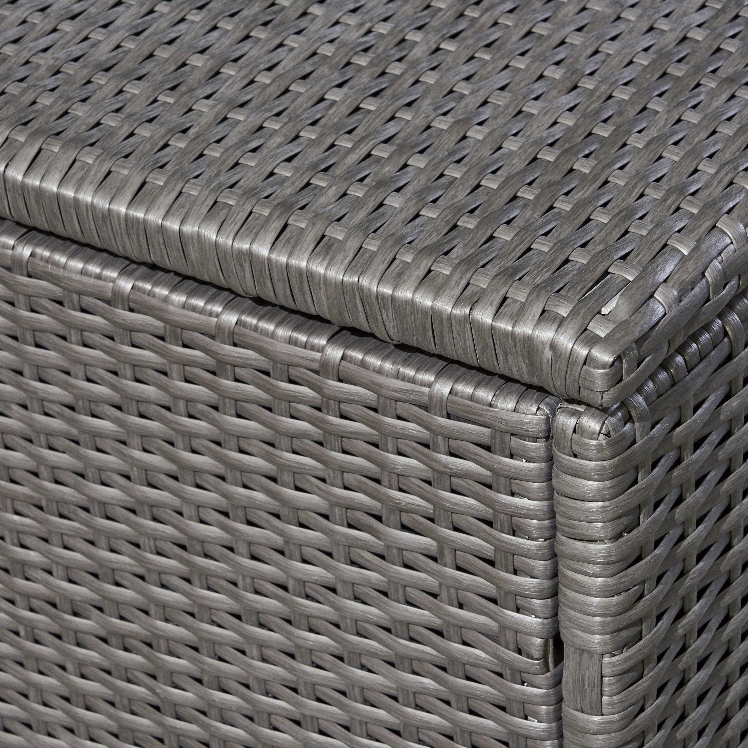 Santa Rosa Outdoor Storage Box Grey Rattan 33.5 Inches - Grand Goldman Shop