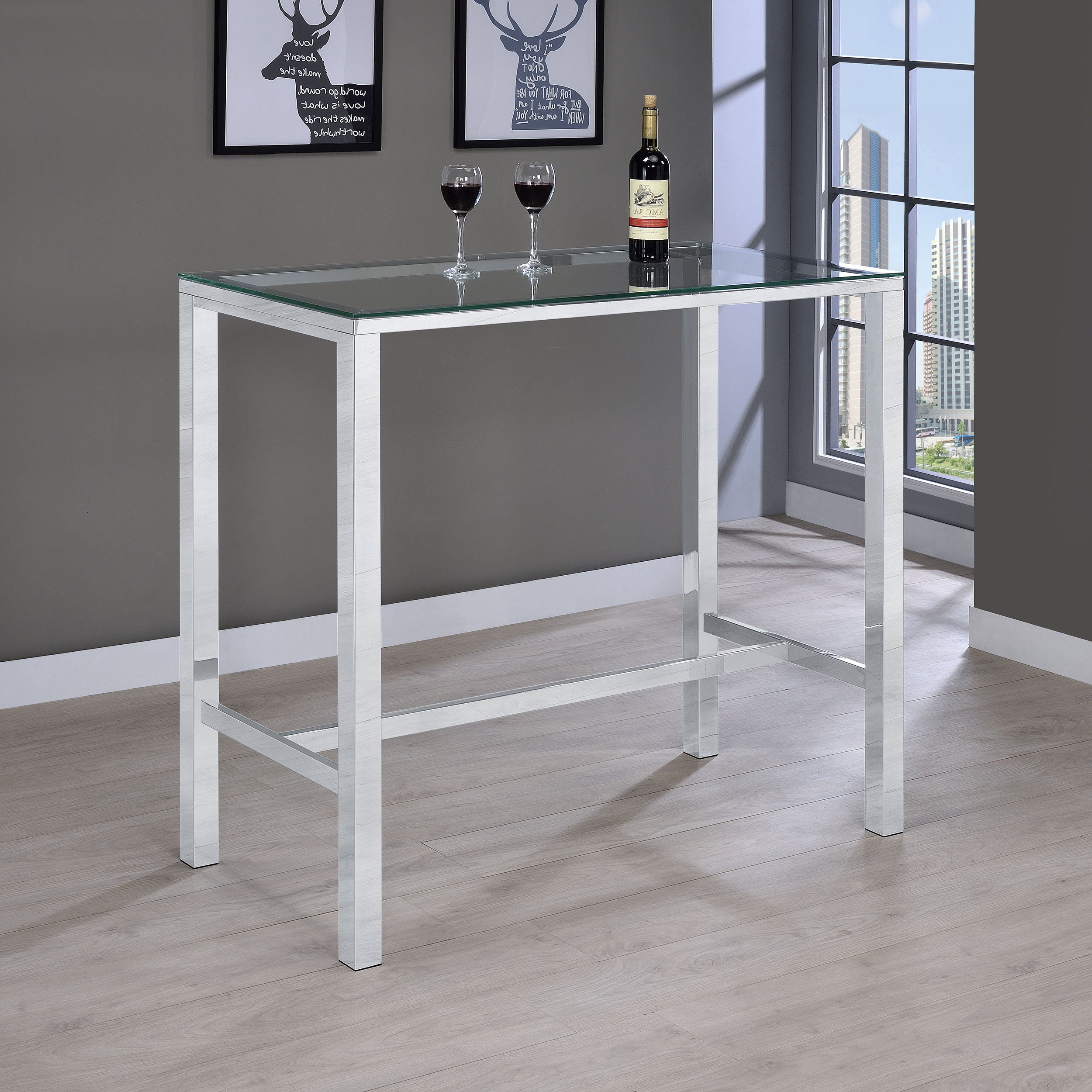 Tommy Chrome 47-inch Bar Table - Grand Goldman Shop