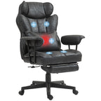 HOMCOM Massage Executive Office Chair with 6 Vibration Points, 400LBS Heated Big and Tall Office Chair with Foot Rest and Lum