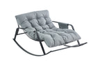 Rocking Chair with Extra-Wide Technical leather  Upholstered Gliding Chair Boucle Reclining Chair, Modern Accent Chair for Living Room Nursery Bedroom -Grey - Grand Goldman Shop