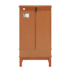 Lighted Glass Cabinet Glass Wine Cabinet Curio Display Cabinet with Adjustable Glass Shelves 2 Doors and 1 drawer Cabinet Bulb Included OAK - Grand Goldman Shop
