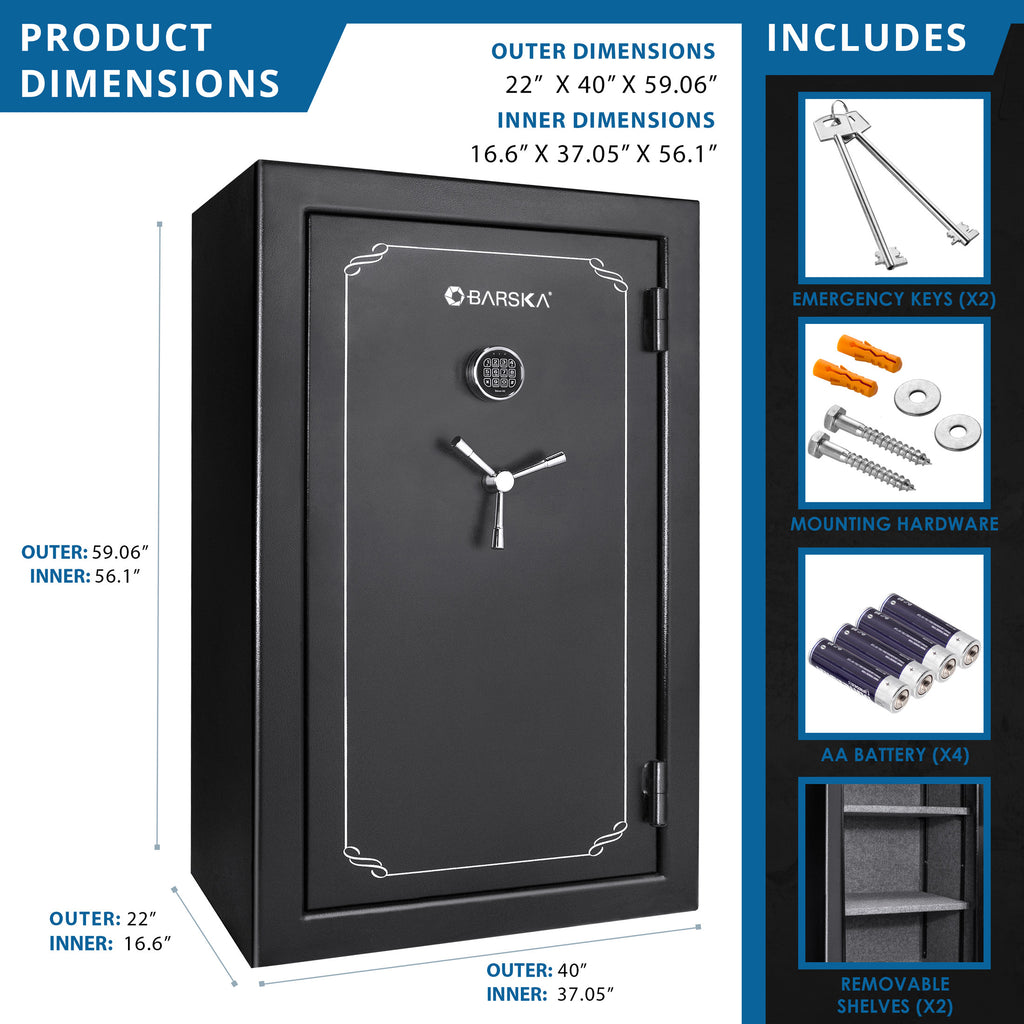 SecureGuard Tall Fireproof Safe Vault with Advanced Locking, Black Steel, 19.97 Cubic Ft | Premium Home Decor - Grand Goldman