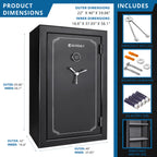 SecureGuard Tall Fireproof Safe Vault with Advanced Locking, Black Steel, 19.97 Cubic Ft | Premium Home Decor - Grand Goldman