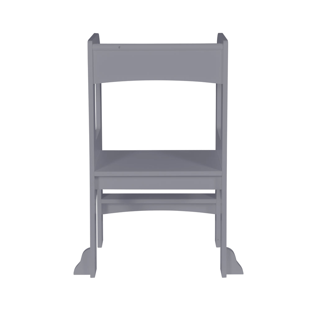 Gray Child Standing Tower Step Stool for Kitchen Counter MDF - Grand Goldman