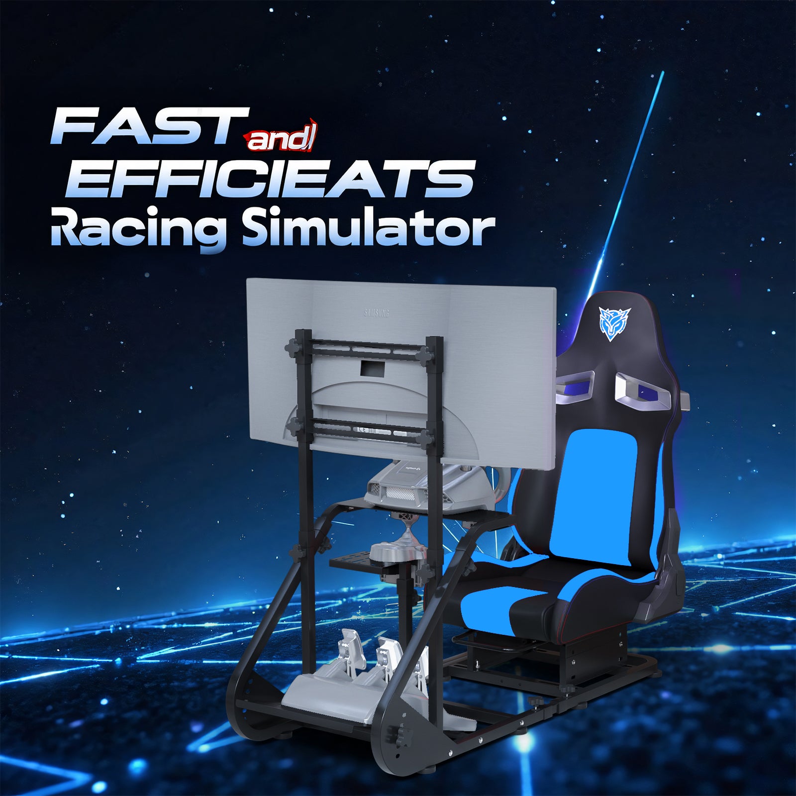 Enhanced and stable racing wheel cockpit, compatible with Fanatec, PXN, Thrustmaster, and Logitech adjustable driving simulat