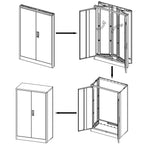 Black Metal Storage Cabinet with Locking Doors and Adjustable Shelf, Folding Filing Locker for Home Office, School, Garage, S