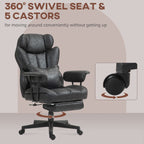 HOMCOM Executive Office Chair, 400LBS Big and Tall Office Chair with Foot Rest, Microfiber Computer Desk Chair with Lumbar Su