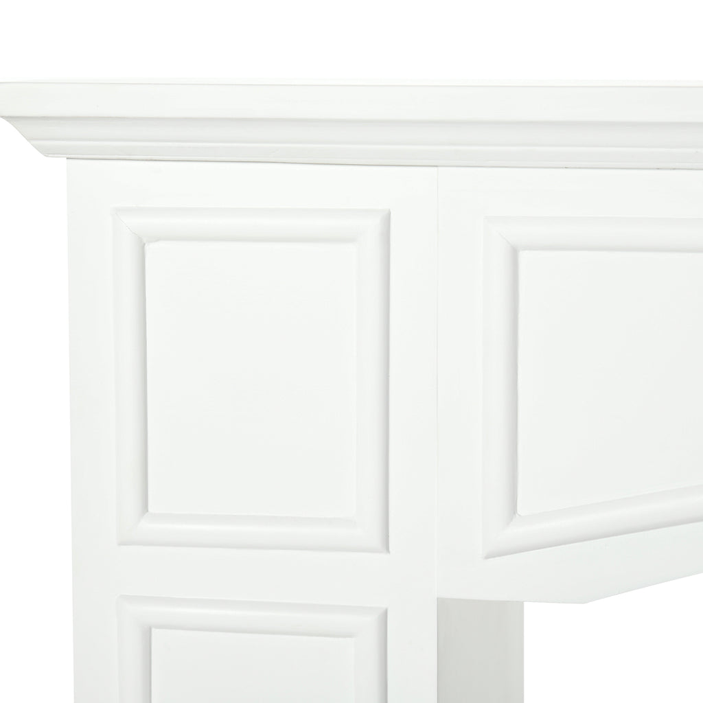 HOMCOM Modern Fireplace Mantel, Surround Mantels for Fireplace with Decorative Pattern Interior Width 29' White - Grand Goldman Shop