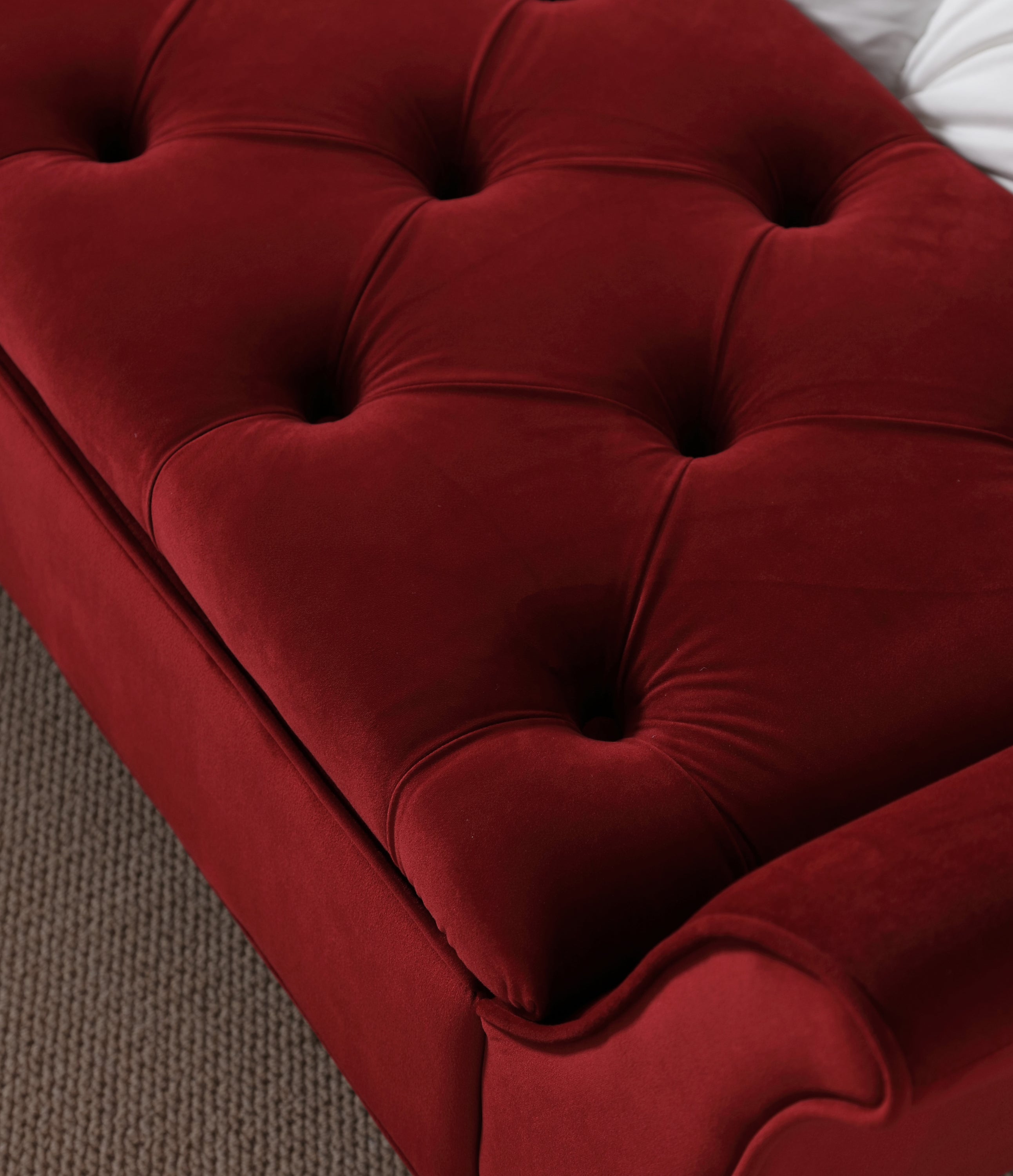 Vintage Tufted 65-inch Long Bench, Velvet Upholstered Storage Ottoman with Classic Retro Design, Mid-Century Modern Footstool for Living Room, Bedroom Entryway   wenred - Grand Goldman Shop