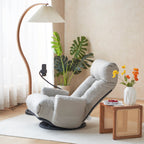 Adjustable Greay Swivel Lounge Chair with 360-Degree Rotating Seat and Headrest Support, Leisure Chair Deck Chair - Game Chair for Living Room - Grand Goldman Shop
