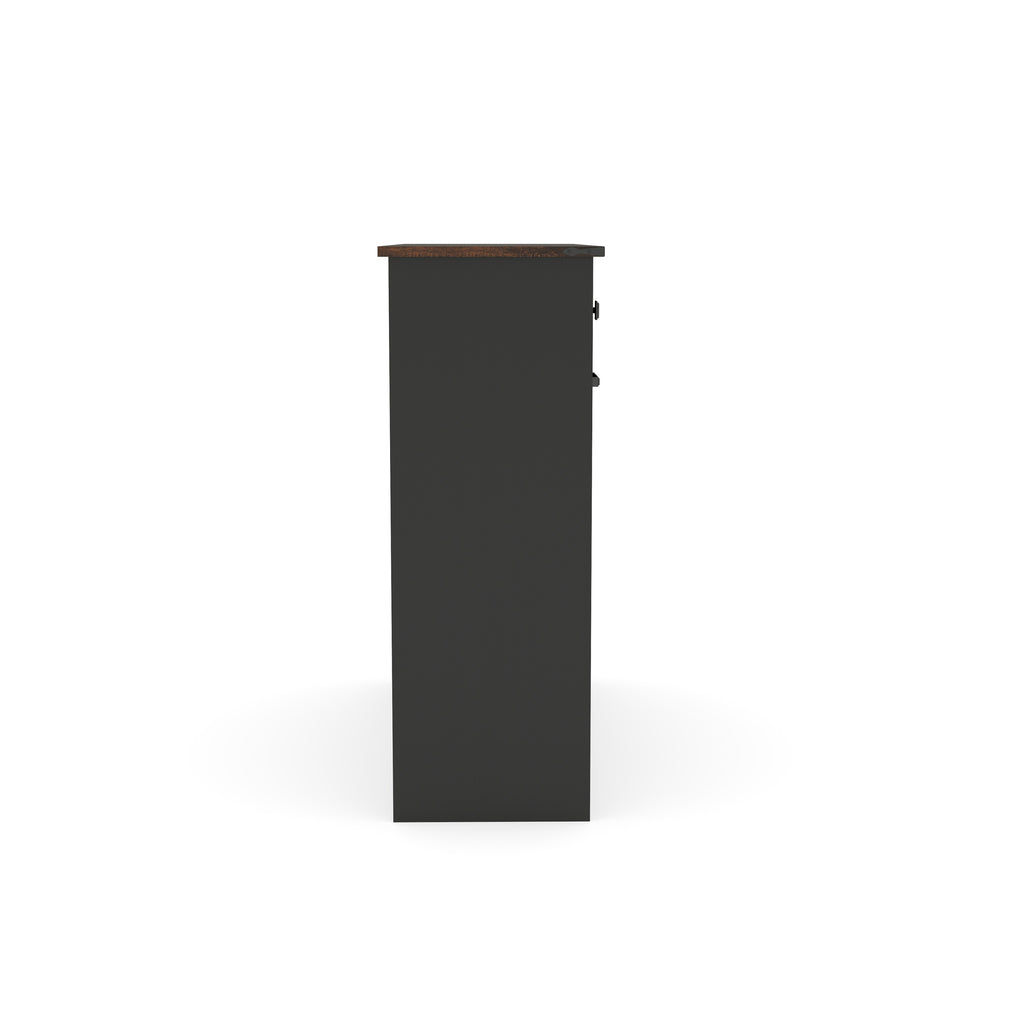 Farmhouse Black Double Tilt Out Trash Cabinet with Hideaway Drawer and Barn Door Style, Engineered Wood, 39.3''×13''×34.45'' - Grand Goldman Shop